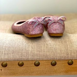 Pink Sparkle GB Girls flats with bow